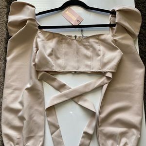 Missguided puff sleeve crop top